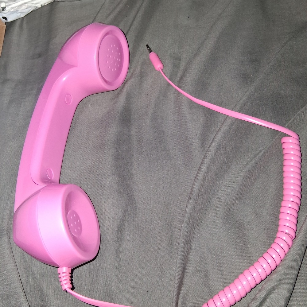 Retro Pink Corded Handset for Smartphones